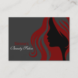 Tarjeta de cita para peluquero (rojo oscuro)