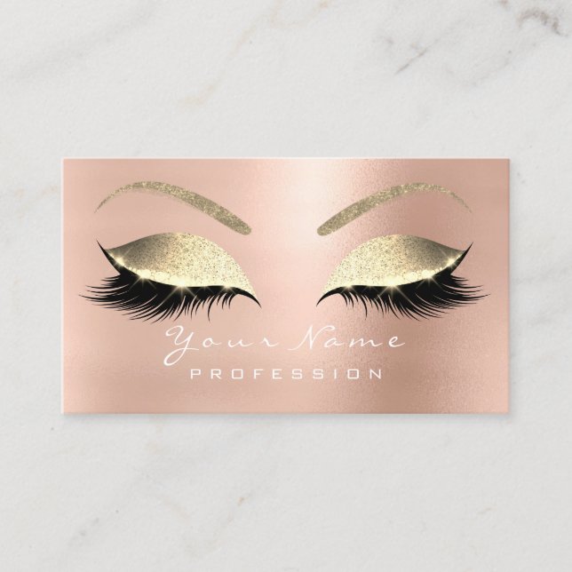 Tarjeta de cita para Rosa de Purpurina Makeup Eyes (Anverso)