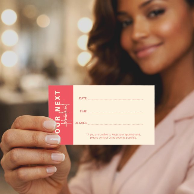 Tarjeta de cita para salón Rose & Ivory | Minimali (Subido por el creador)