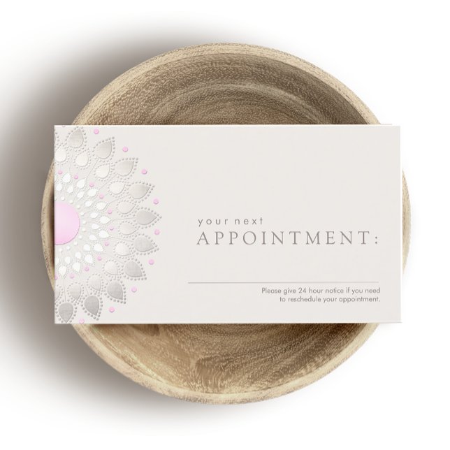 Tarjeta de cita para salón y spa de Lotus rosa (Subido por el creador)