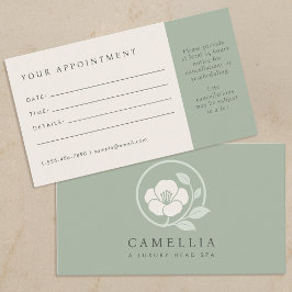Tarjeta de cita para spa de cabeza con logo elegan