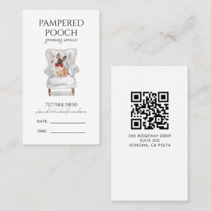 Tarjeta de cita para Spa de perros y cuidador de m
