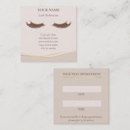 Tarjeta de cita para técnica de pestañas elegante
