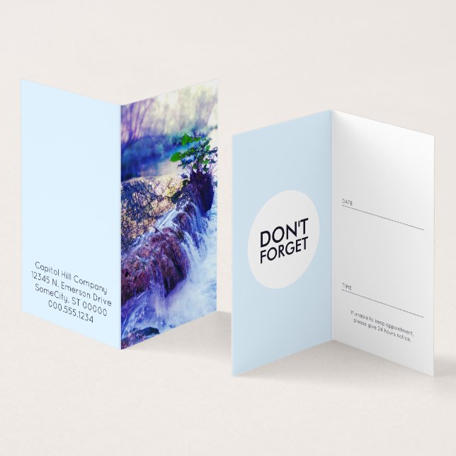 tarjeta de cita plegada con niebla de agua (Interior y exterior)