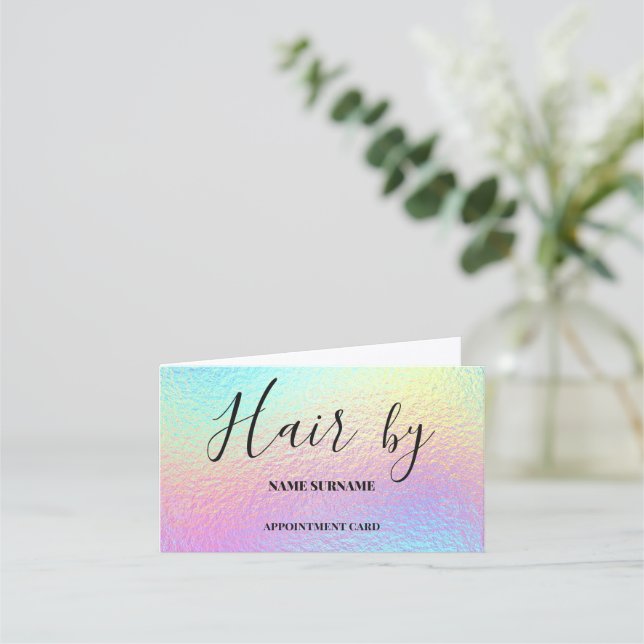 Tarjeta de cita plegada Hair Salon (Anverso)