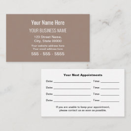 Tarjeta de cita profesional moderna de Taupe