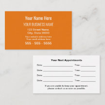 Tarjeta de cita profesional moderna para naranjas