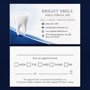 Tarjeta de cita profesional para dentista y consul