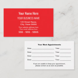 Tarjeta de cita profesional Red Modern