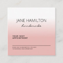 Tarjeta de cita profesional rosa con logotipo pers