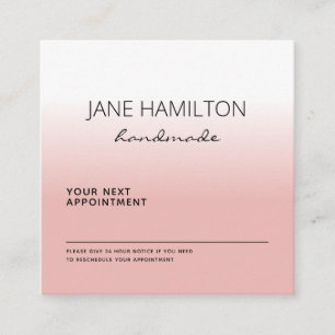 Tarjeta de cita profesional rosa con logotipo pers