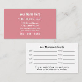 Tarjeta de cita profesional rosa moderna de Rubor