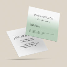 Tarjeta de cita profesional verde con logotipo per