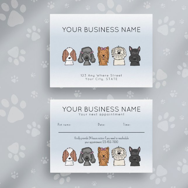 Tarjeta de Cita Razas de Perros Bonitos Azul Claro (Subido por el creador)