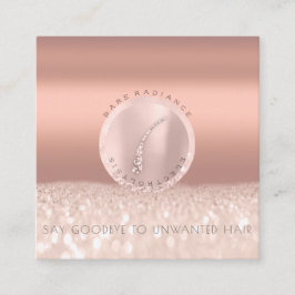 Tarjeta de cita Rosa de electrolisis Purpurina Cob