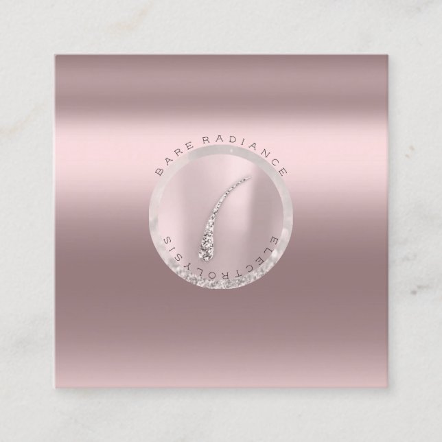 Tarjeta de cita Rosa de electrolisis Purpurina Lux (Anverso)