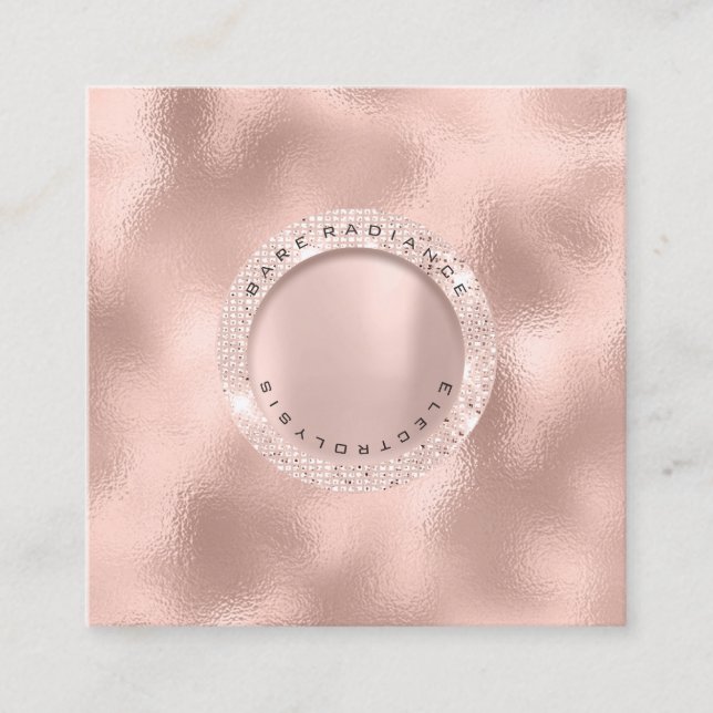 Tarjeta de cita Rosa de electrolisis Purpurina Rub (Anverso)