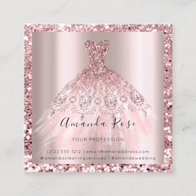 Tarjeta de cita Rosa del planificador de eventos d (Anverso)