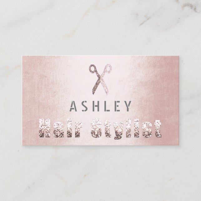 Tarjeta de cita rosa Hair Stylist Salon Rubor (Anverso)