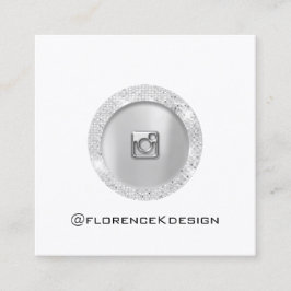 Tarjeta de cita Rosa logotipo blanco Plaza social