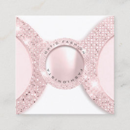 Tarjeta de cita Rosa óptico Pearl Purpurina