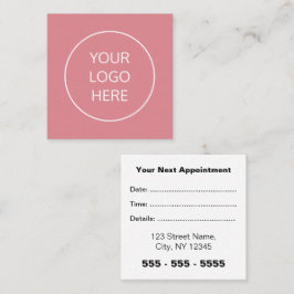 Tarjeta de cita rosa Rubor Square para logotipos d