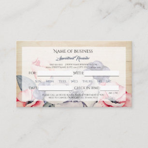 Tarjeta de cita Rustic Light Wood Summer Blossom
