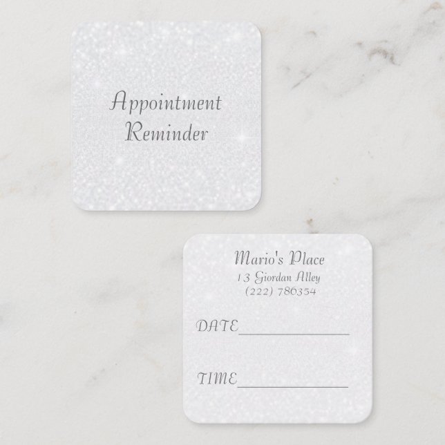 Tarjeta de Cita Salón Neutral Simple Brillo (Anverso / Reverso)