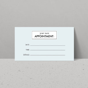 Tarjeta de cita simple azul