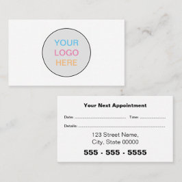 Tarjeta de cita simple con logotipo de negocios