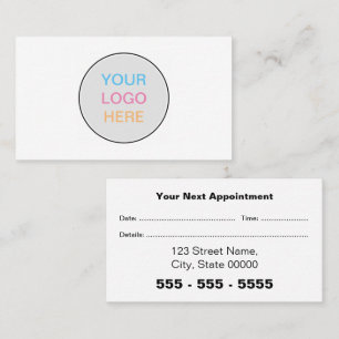 Tarjeta de cita simple con logotipo de negocios