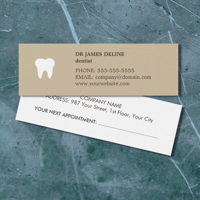 Tarjeta de cita simple de dentista blanco beige li (Subido por el creador)