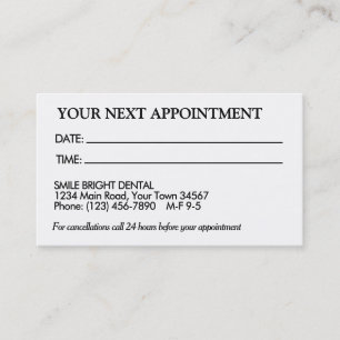 Tarjeta de cita simple en blanco y negro