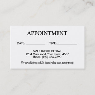 Tarjeta de cita simple en blanco y negro