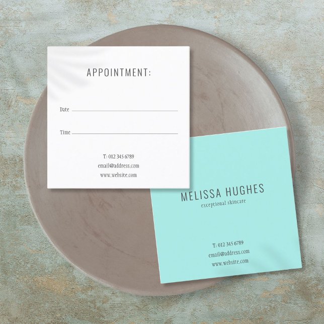 Tarjeta de cita simple para Business Square (Simple Clean Business Square Appointment Card)
