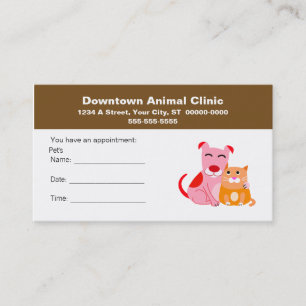 Tarjeta de cita veterinaria