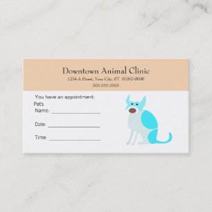 Tarjeta de cita veterinaria