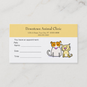 Tarjeta de cita veterinaria