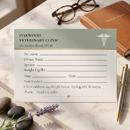 Tarjeta de cita veterinaria DVM Clínica Editable