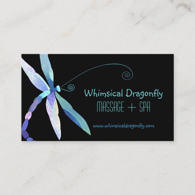 Tarjeta de cita Voguish Dragonfly Massage + Spa (Anverso)
