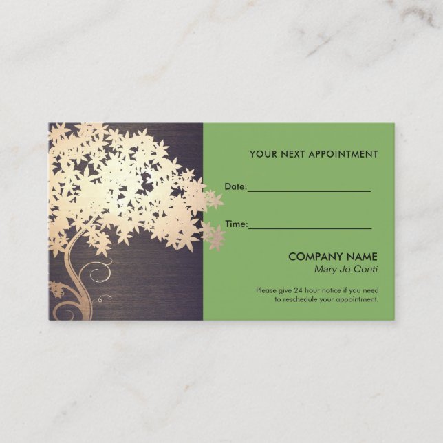 Tarjeta de cita Zen Gold Branch Salon and Spa (Anverso)