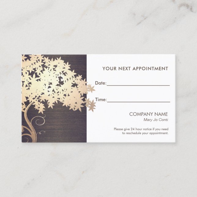 Tarjeta de cita Zen Gold Branch Salon and Spa (Anverso)