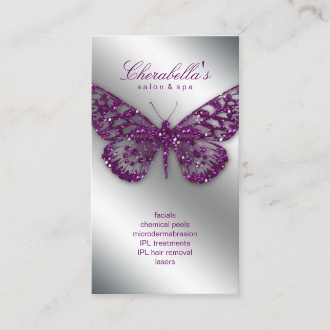 Tarjeta De Citas 233 Beauty Business Card Salon Butterfly Purple (Anverso)