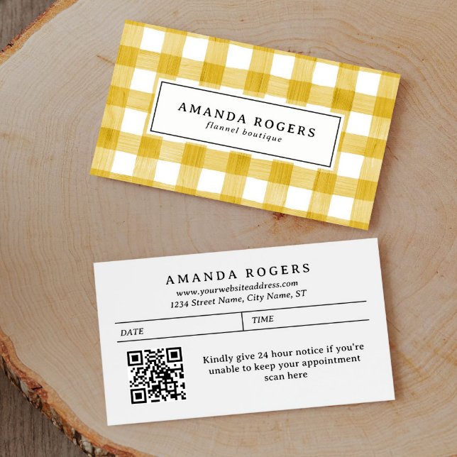 Tarjeta De Citas Abanico de búfalo de acuarela amarilla QR CODE mod (Subido por el creador)