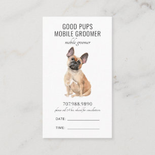 Tarjeta De Citas Acuarela Perro Mascota móvil Groomer Código QR