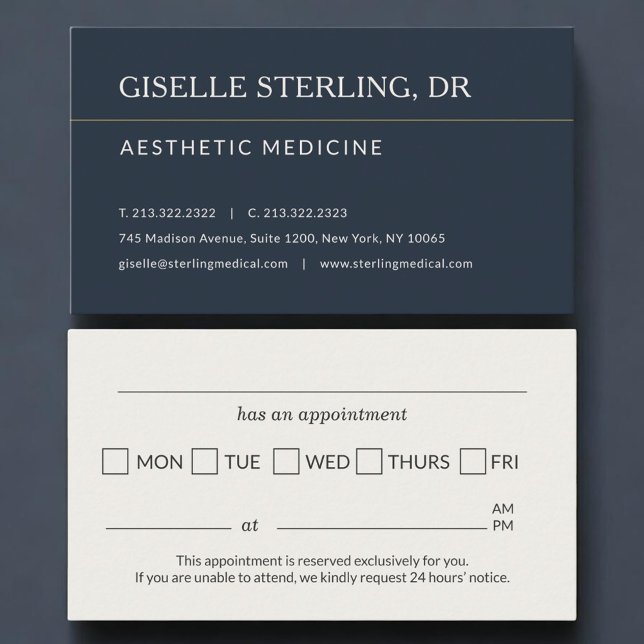 Tarjeta De Citas Aesthetic Doctor Office Appointment Reminder (Subido por el creador)