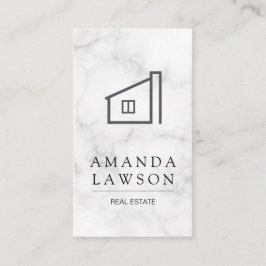 Tarjeta De Citas Agente inmobiliario | Mármol | Icono de inicio