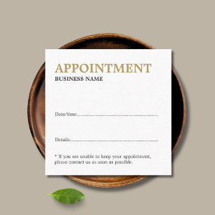 Tarjeta De Citas Amarillo dorado blanco negrita y elegante minimali