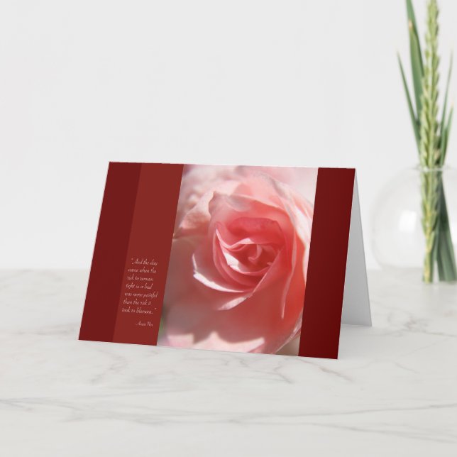 Tarjeta de citas Anais Nin en rosa (Anverso)