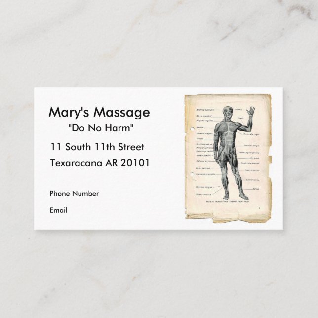 Tarjeta De Citas Anatomía anterior (Anverso)